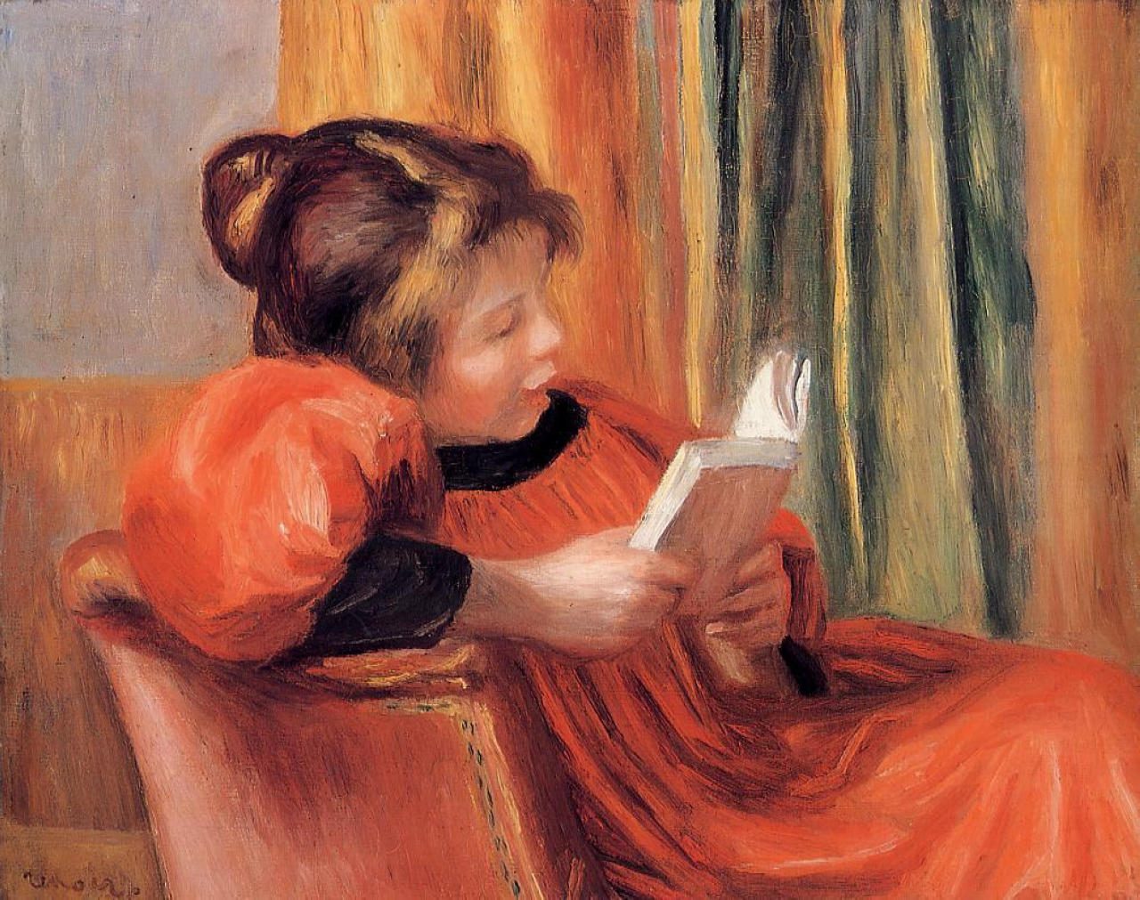 Girl Reading,Pierre Auguste Renoir Painting,Landscape Art,Nude  Painting,Still Life,High quality,Hand-painted : paintings123.com