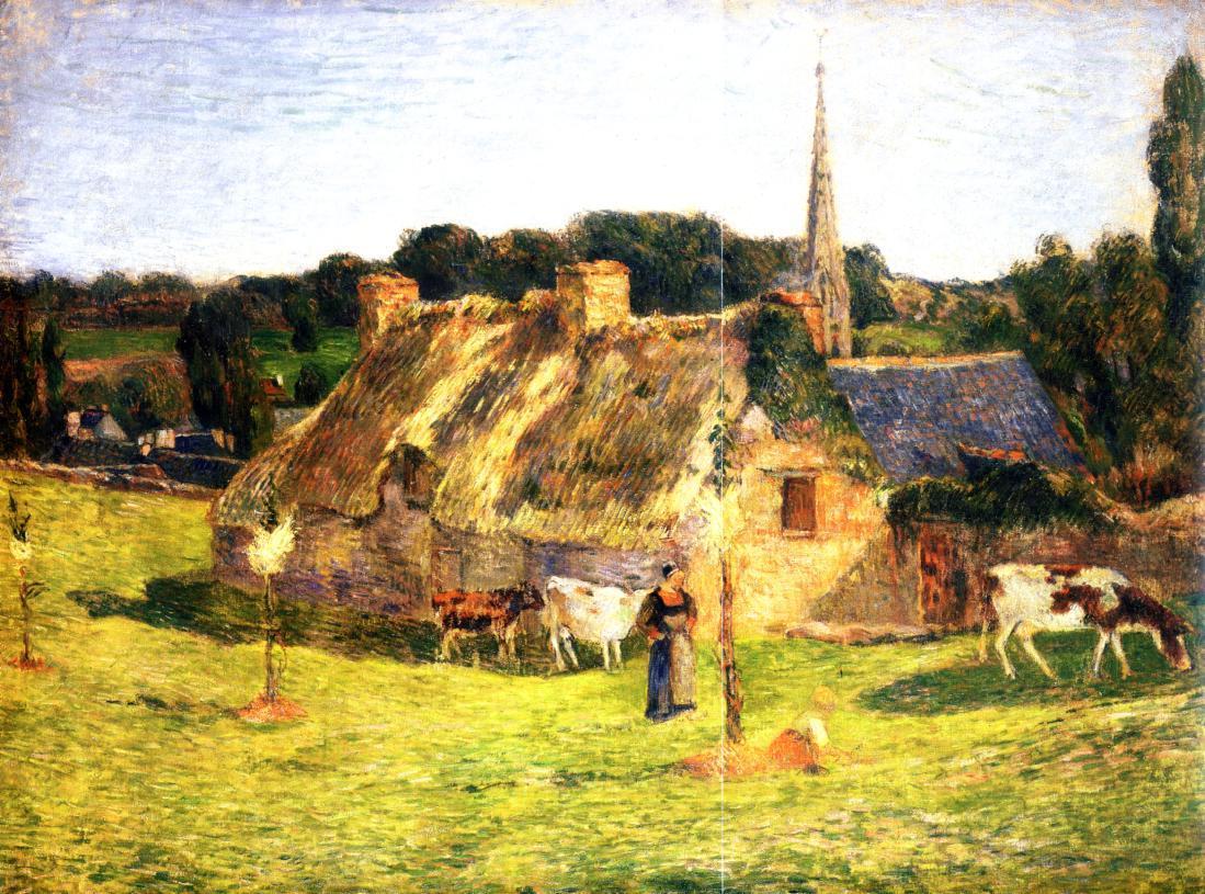 Lollichon Field And Pont Aven Church Paul Gauguin Hand Painted Oil Painting Home Art Paintings123 Com